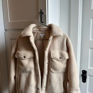 Topshop Cream Teddy Jacket